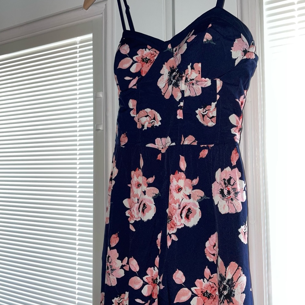 Blue and pink floral jumpsuit, size s